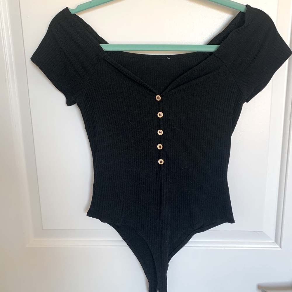 Black Off the Shoulder Bodysuit